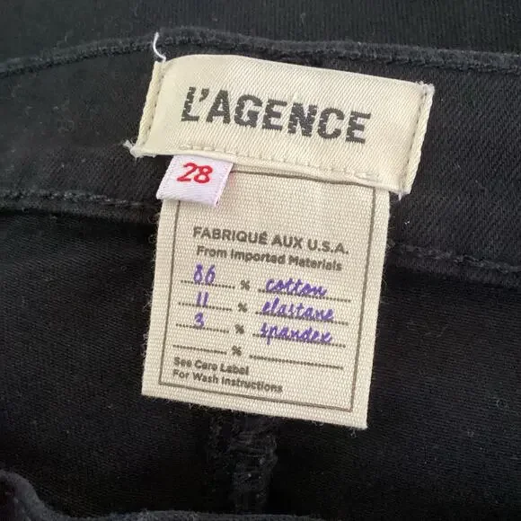 L’Agence Alexia High Rise Cropped Cigarette Jeans Black Noir 28 - Picture 8 of 11